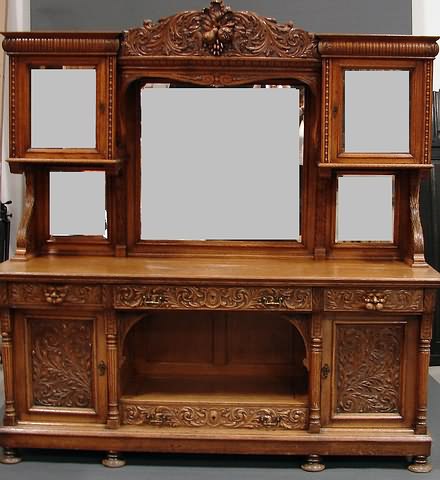 Appraisal: Upper section with bowed cresting with fruit and scrollwork above