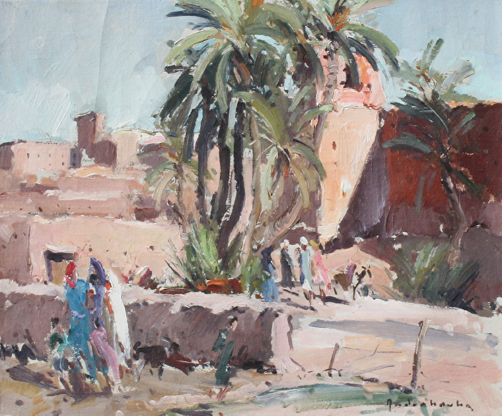 Appraisal: ANDERBOUHR Paul Jean French - Moroccan Landscape Oil Canvas sight