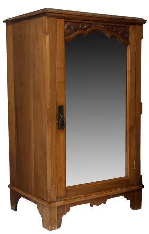 Appraisal: French walnut hall cabinet early th c rectangular case single