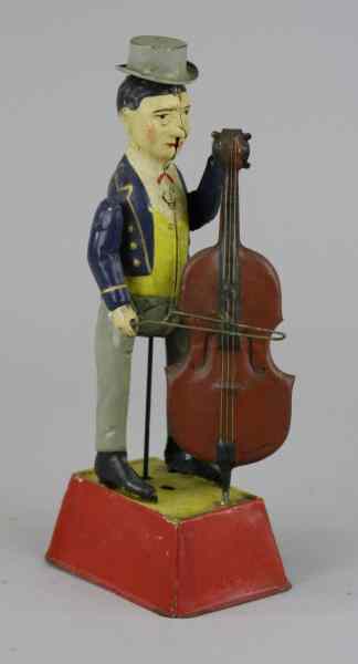 Appraisal: MAN PLAYING BASS Germany Gunthermann whimsical depiction of standing figure