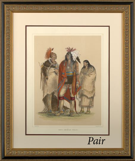 Appraisal: After George Catlin American - two hand-colored lithographs of American