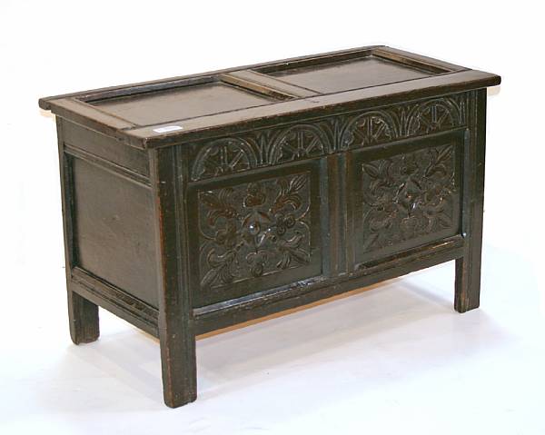 Appraisal: An English Baroque oak coffer th century height in width