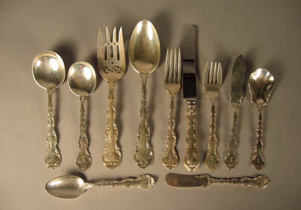 Appraisal: Gorham 'Strasbourg' pattern sterling silver partial flatware service Comprising luncheon