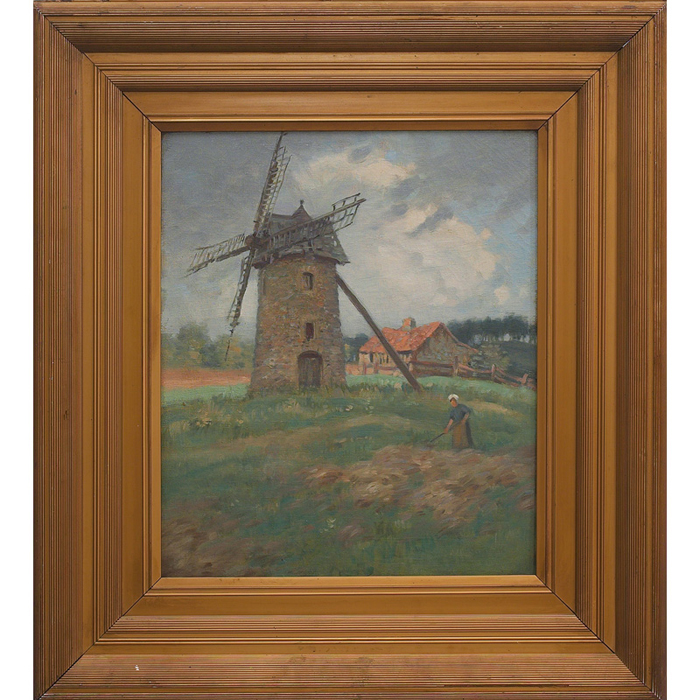 Appraisal: David Ericson Swedish-American - Windmill c oil canvas original frame