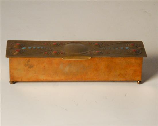 Appraisal: An E th C Art Nouveau Brush Box brass with