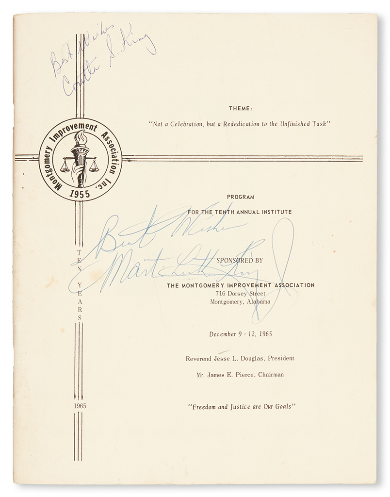 Appraisal: SIGNED BY MARTIN CORETTA CIVIL RIGHTS KING MARTIN LUTHER JR