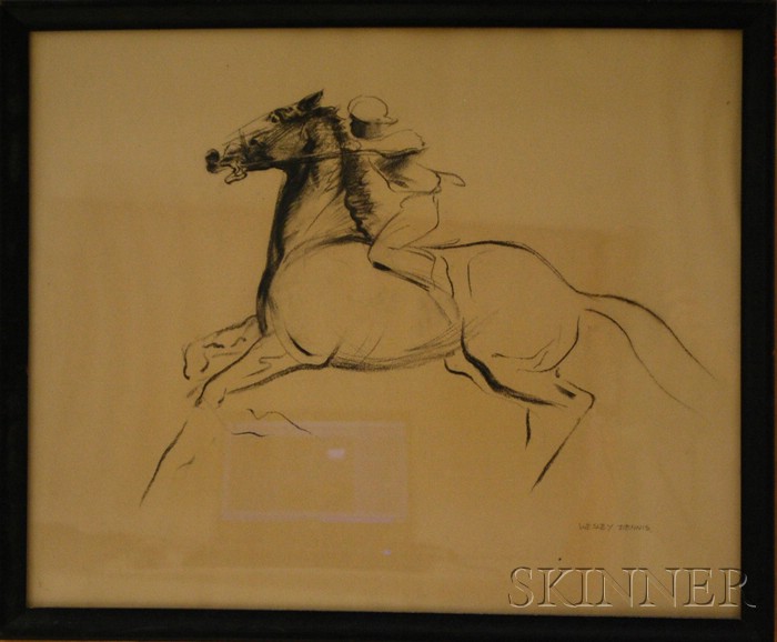 Appraisal: Wesley Dennis American b Racehorse and Jockey Signed l r