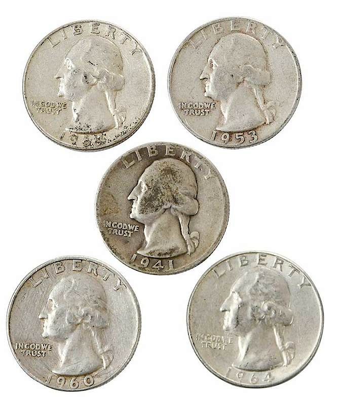 Appraisal: Silver Quarters mostly Washington with some older types fine face