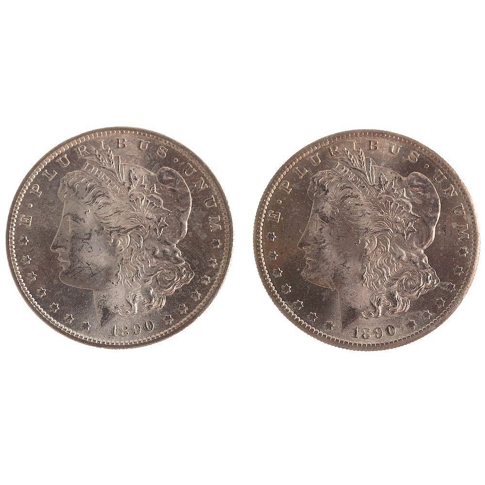 Appraisal: Pair of -S Morgan Dollars MS and MS Two very