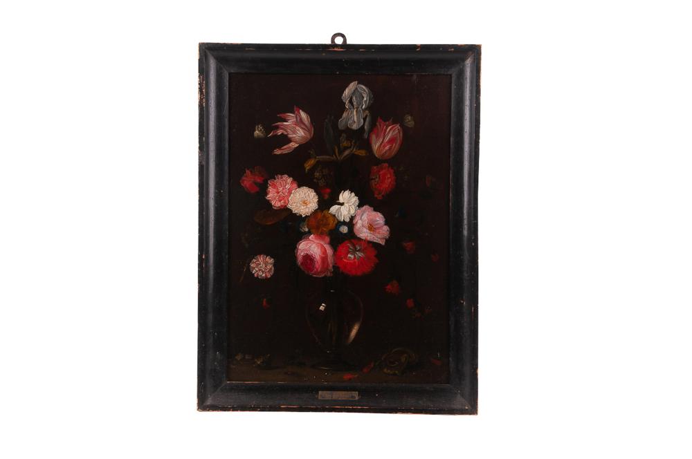 Appraisal: ATTRIBUTED TO JAN VAN KESSEL FLORAL STILL LIFE oil on