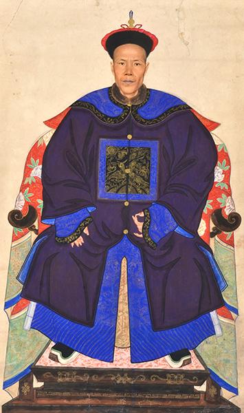 Appraisal: CHINESE SCHOOL th century Ancestor Portrait gouache on paper x