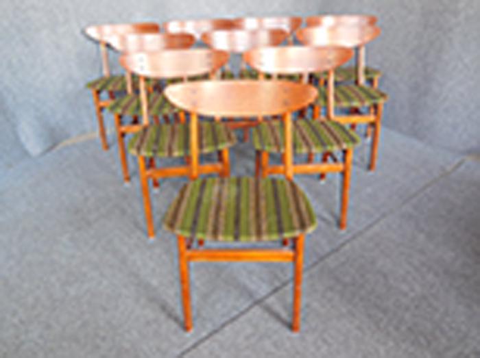 Appraisal: SET OF TEN DANISH BEECH AND TEAK DINING CHAIRS