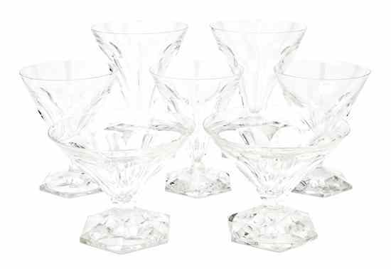 Appraisal: A Partial Set of Continental Faceted Stemware comprising water wine