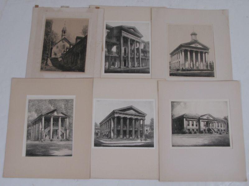 Appraisal: Louis Orr CT France - Six NC Etchings all etchings