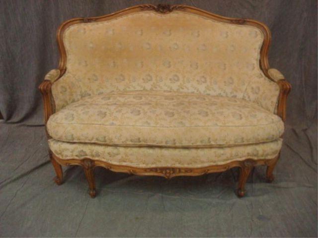 Appraisal: Louis XV Style Carved and Down Filled Loveseat with Original