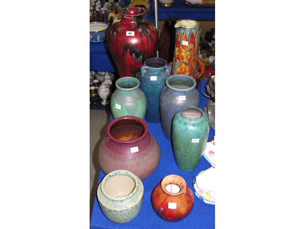 Appraisal: Ten large assorted pottery vases to include Brannam Lovatts Upchurch