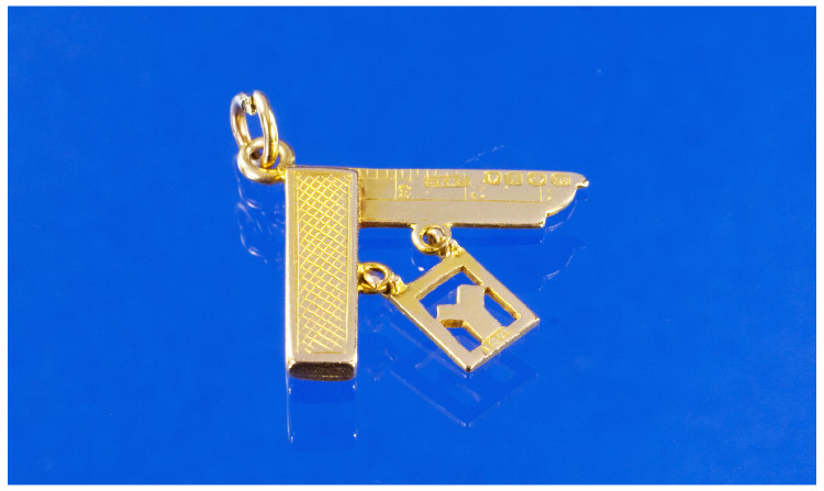 Appraisal: ct Gold Masonic Charm Modelled In The Form Of A