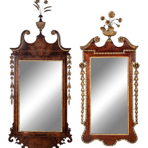 Appraisal: Two Georgian Style Parcel Gilt Mahogany Mirrors th Century Height