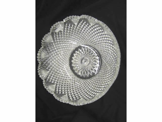 Appraisal: Large Brilliant Period Cut Glass Bowl strawberry diamond fan diameter