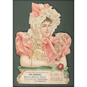 Appraisal: A Mrs McCorrison's Famous Diamonds Lotion Framed Calendar Advertisement Circa