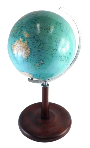 Appraisal: A thC Kaden Columbus terrestrial globe on chrome axis and