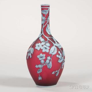 Appraisal: Thomas Webb Sons Cameo Glass Vase Thomas Webb Sons Cameo