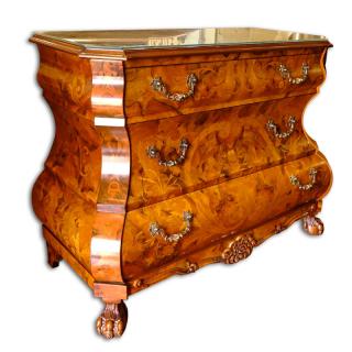 Appraisal: Modern Dutch Style Marquetry Inlaid Chest of Drawers Total of