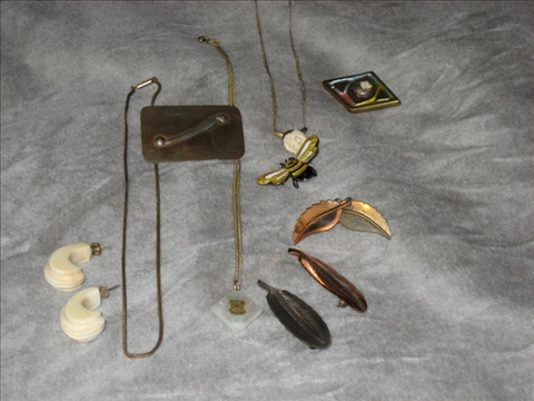 Appraisal: COLLECTION OF 'S JEWELRY Copper earrings and a matching copper