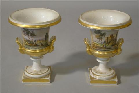 Appraisal: PAIR OF CONTINENTAL CAMPAGNA VASES Mid to late th century