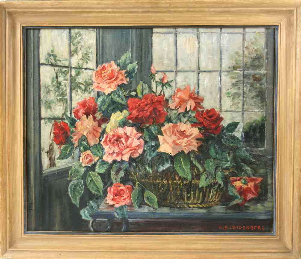 Appraisal: OOC - Still life with roses by Edna S Sidenberg