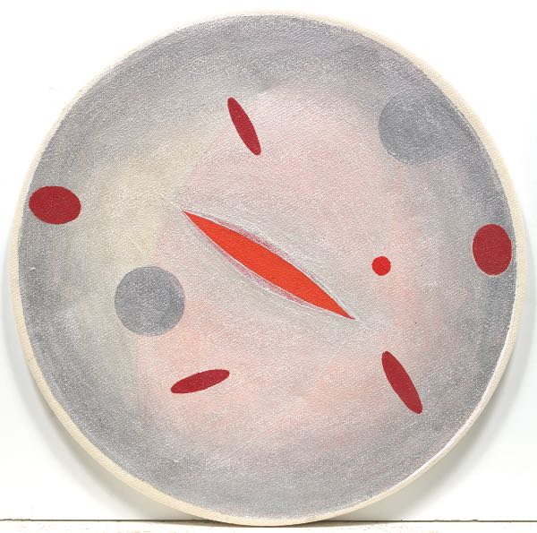 Appraisal: AUDRA SKUODAS LITHUANIAN AMERICAN - Untitled Acrylic on round canvas