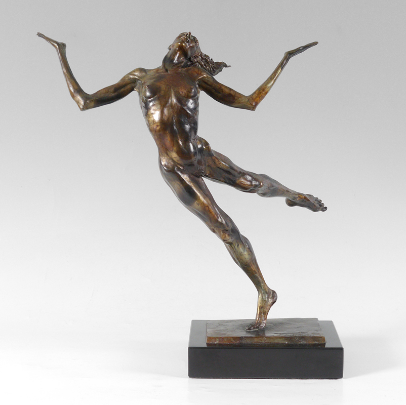 Appraisal: DEVRIES Andrew American - ''The Butterfly'' Patinated Bronze '' h