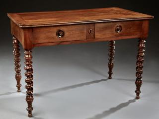 Appraisal: French Louis Philippe Carved Walnut Writing Table th c the