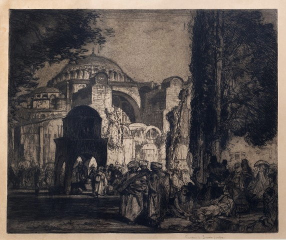 Appraisal: Frank Brangwyn British - Santa Sophia Constantinople signed in pencil