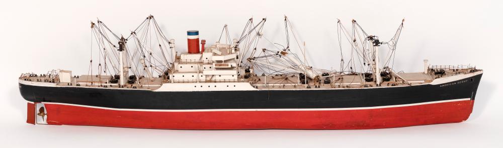 Appraisal: WOODEN MODEL OF THE FREIGHTER SCOUT HEIGHT LENGTH WIDTH WOODEN