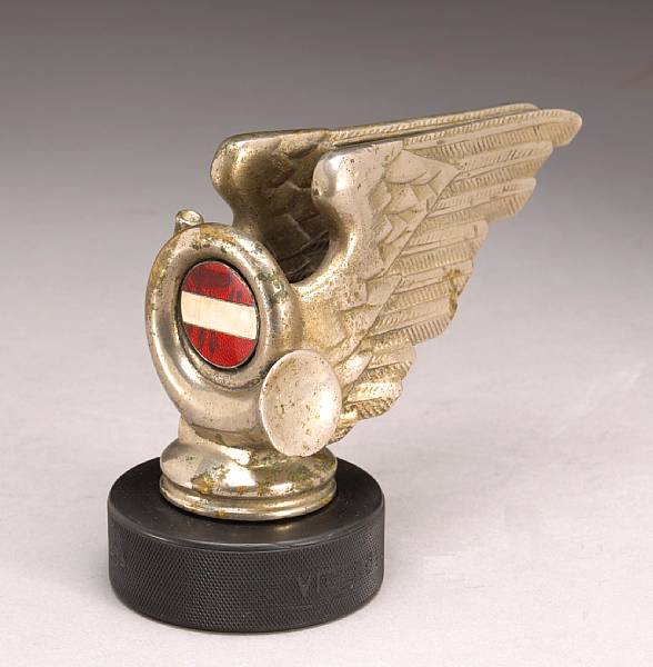 Appraisal: A large winged post-horn mascot European s originally fitted to