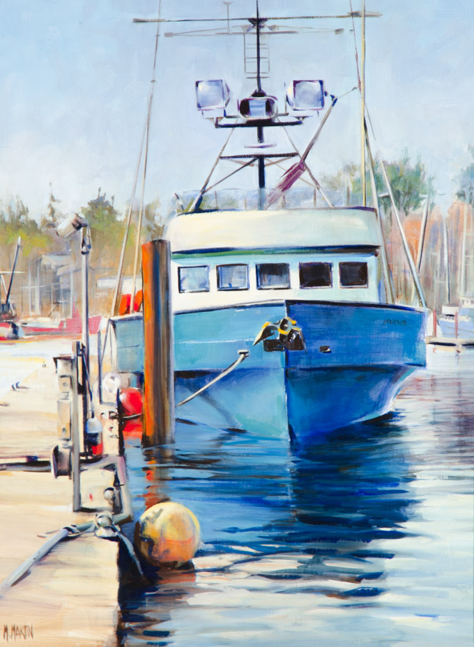 Appraisal: MARIE MARTIN OIL ON CANVAS California Oregon born Newport Fishing