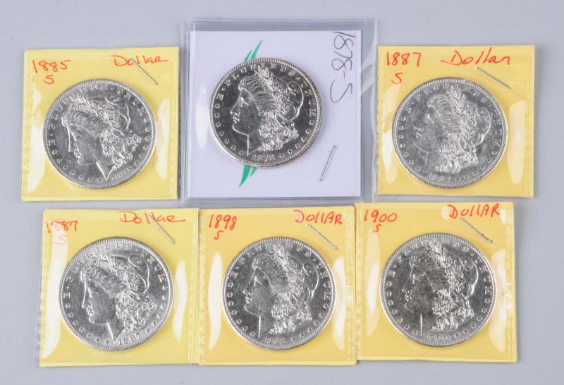 Appraisal: Lot Of Morgan Silver Dollars All S mint S MS