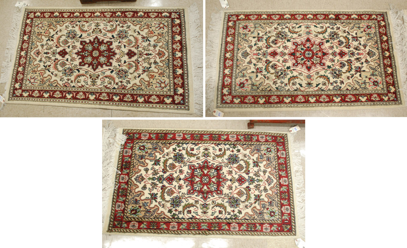 Appraisal: A SET OF THREE HAND KNOTTED ORIENTAL AREA RUGS Pakistani