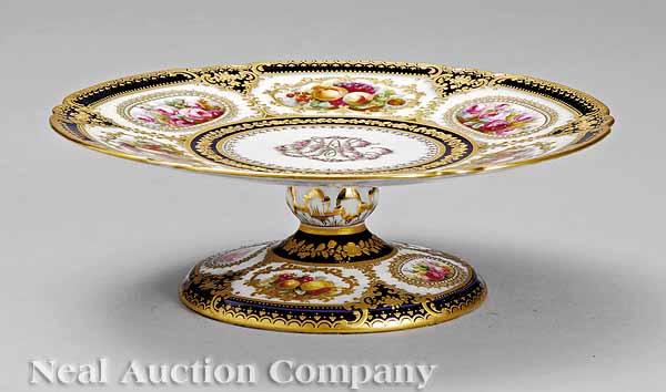 Appraisal: A Copeland's Jeweled Porcelain Cake Stand ret T Goode Co