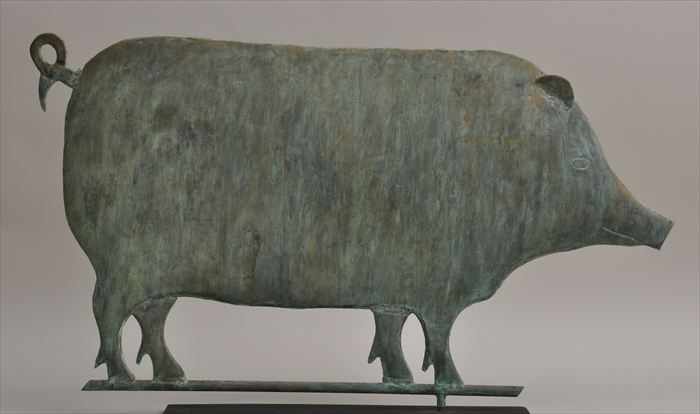 Appraisal: MOLDED COPPER PIG-FORM WEATHERVANE x in