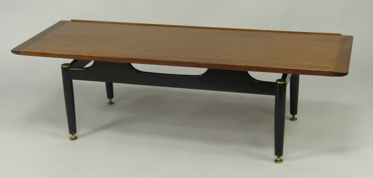 Appraisal: A G-Plan s teak and black painted rectangular coffee table