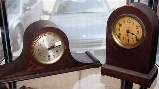 Appraisal: Seth Thomas mahogany tamborino clock and a Seth Thomas cathedral