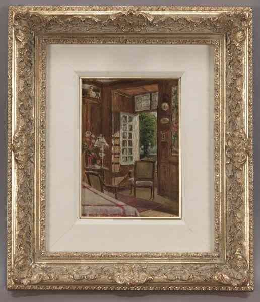 Appraisal: Attributed to Etienne Moreau-Nelaton oil paintingon board depicting an interior