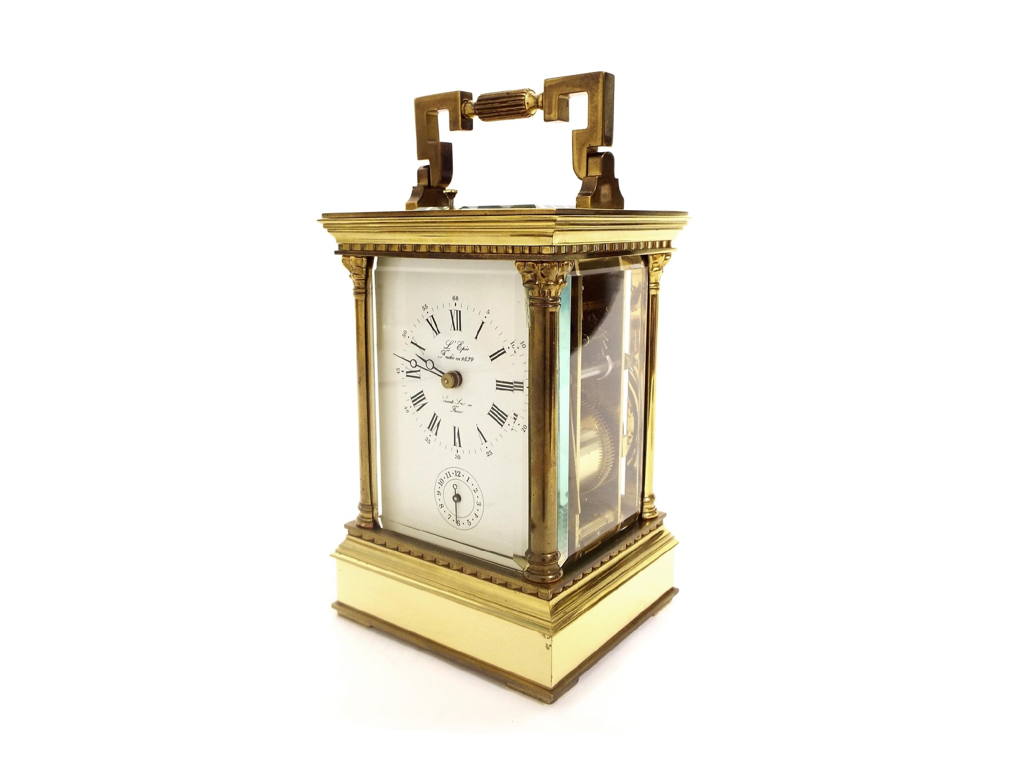 Appraisal: Good French contemporary repeater carriage clock striking on a gong