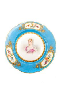 Appraisal: Signed Porcelain Cabinet Plate Elisa Bonaparte E Silliers French th