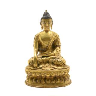 Appraisal: A Gilt-Bronze Figure of Buddha Seated in vajrasana on a