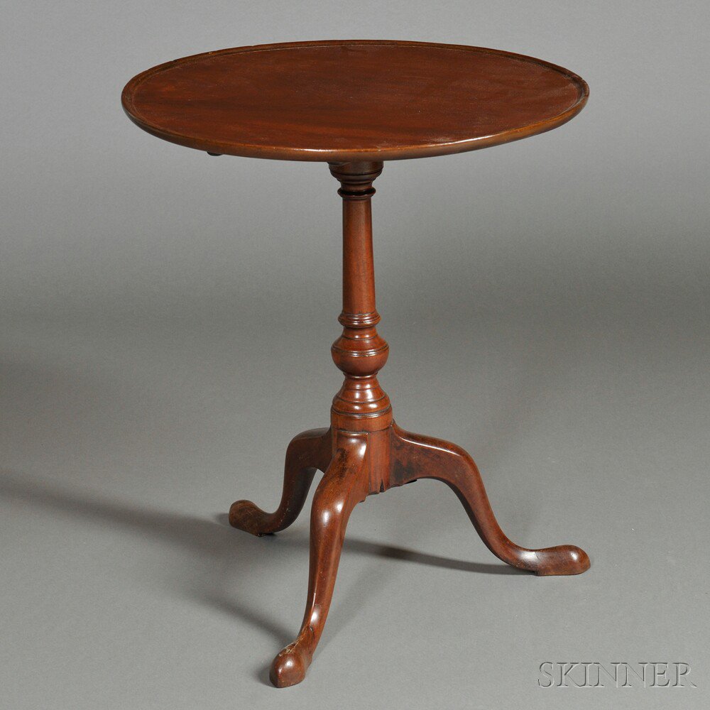 Appraisal: Queen Anne Mahogany Tilt-top Tea Table probably New England late