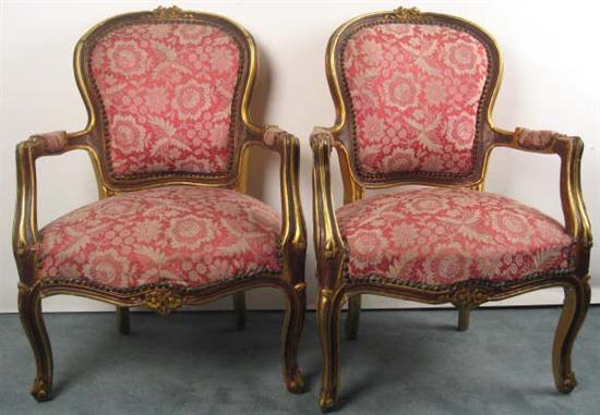 Appraisal: A Pair of Gilt Fauteuil in the Louis XI style