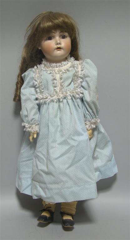 Appraisal: SIMON HALBIG PORCELAIN DOLL Porcelain head having glass eyes and